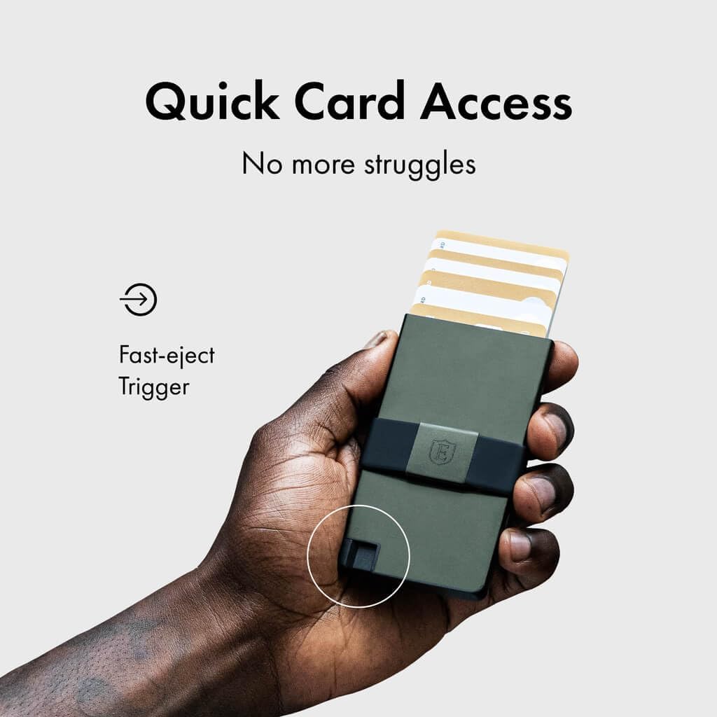 Ekster - Aluminum Cardholder Pro Wallet - All-Metal Aluminum Slim Wallet for Men - Fits 7 Cards,RFID Blocking Layer,Minimalist Wallet for Men,Push Button,Card Access,Expandable,Trackable(Forest Green)