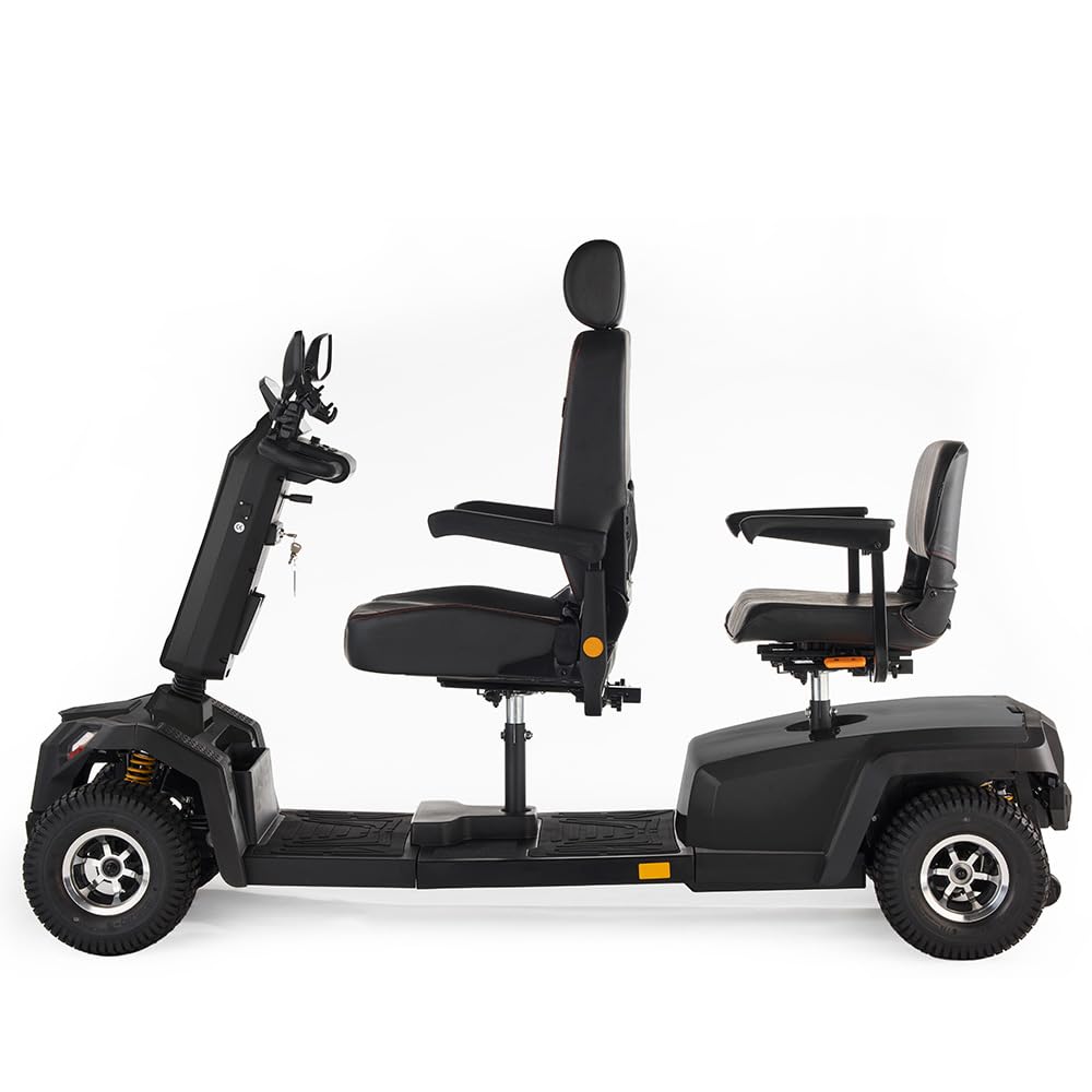VELECO SHARPY TWIN – Vehículo eléctrico de cuatro ruedas y dos asientos con potente motor y batería de larga duración. (Negro)