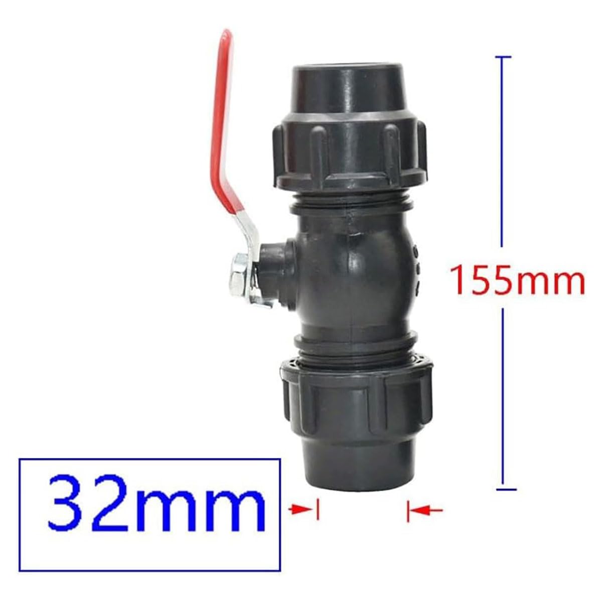 1 szt. Plastikowy zawór kulowy z szybkozłączem - trwały metalowy rdzeń, 2-kierunkowe szybkie połączenie(32MM)