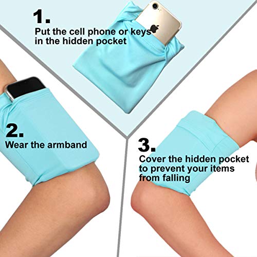 Small/Cell Phone Keys Cards Protective Protected Sleeve Armband For Walking Jogging Dancing Cellphone Arm Band Bag Strap Band Holder Pouch Case For Iphone 6 6S 7 8 X Xr Xs Samsung Galaxy/Elastic/Rose #TOP3