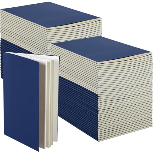 Image of 100 Pcs A5 Journals Notebooks Bulk,Navy,Dot | Kraft Softcover Small Notebooks 5.5 Inch x 8.3 Inch Notepads with 60 Page 30 Sheet for Writing Sketch Travel Office Supplies
