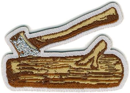 Log and Axe Woven Fun Badge