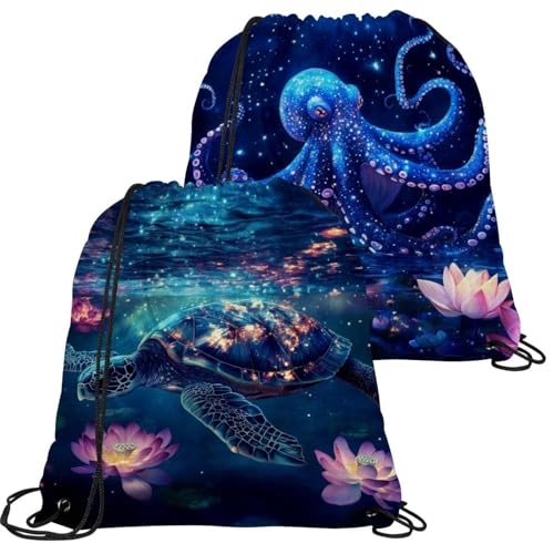 Sac à dos cordon motif tortue d'eau une finition soignée pour le voyage