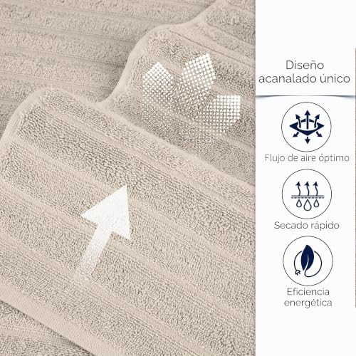 Juego de toallas turcas 100% algodón Sahara de 6 piezas y 620 g/m² 7