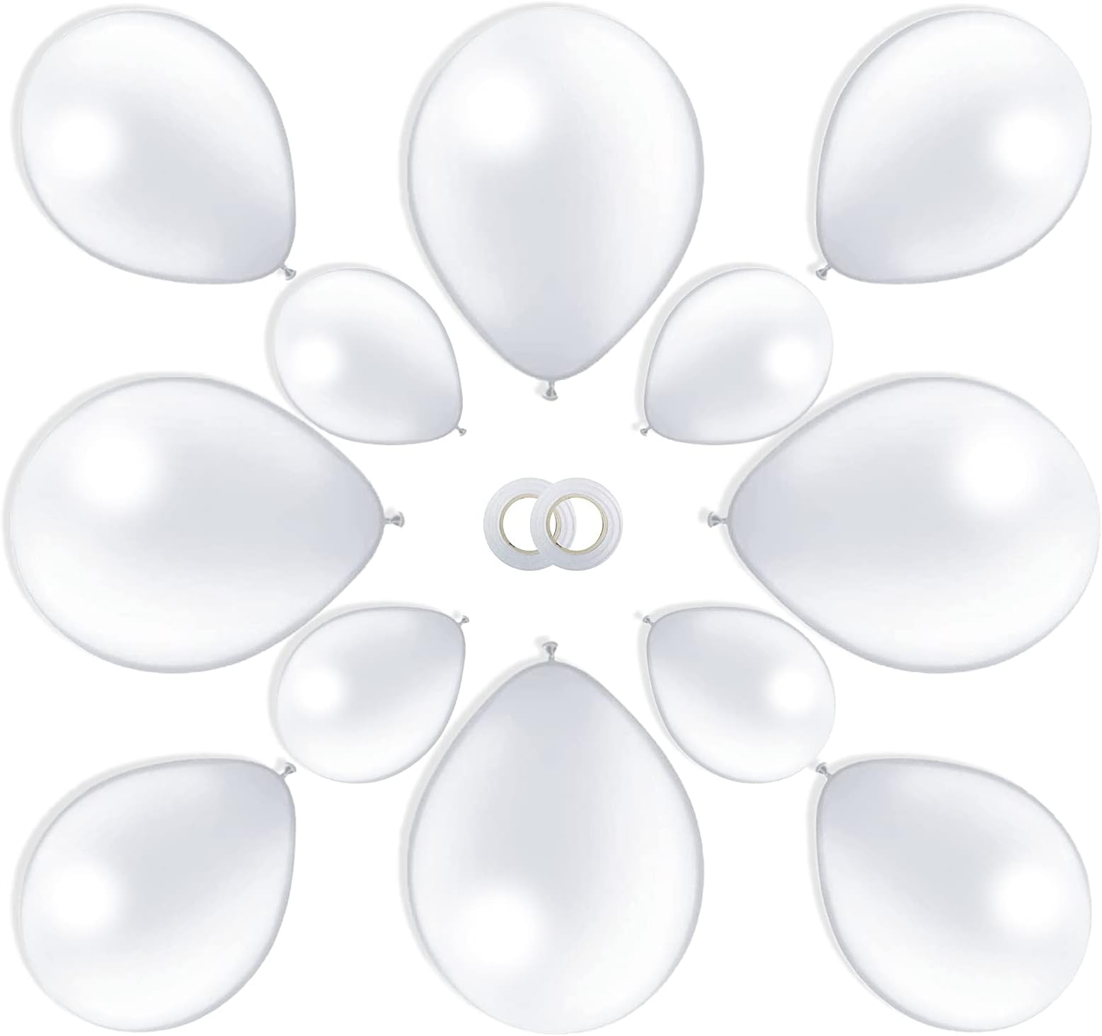 White Balloons,12/10 /5 Inch 77 Pack Different Sizes Matte Pearl White Balloon Garland Arch Kit for Wedding Baby Shower Decorations Happy Birthday Anniversary