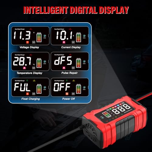 Image of 10A Car Battery Charger, 12V /24V Battery Charger Car