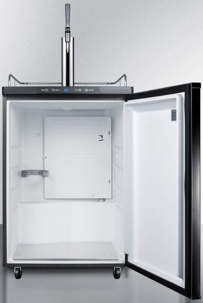 Summit Appliance Sbc635mncf Nitro-Infused Coffee Dispenser In Black With A Complete Stainless Steel Stout Style Tap Kit And Nitrogen Tank Included, Auto Defrost, Digital Thermostat on Fridge.com - View 3