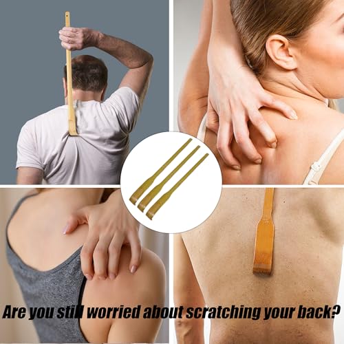 3 Pcs Bamboo Back Scratcher Natural Bamboo Back Scratchers 17 Inch Long Handle Back Scratchers for Adults Men Women (16.5 inches) - Image 4