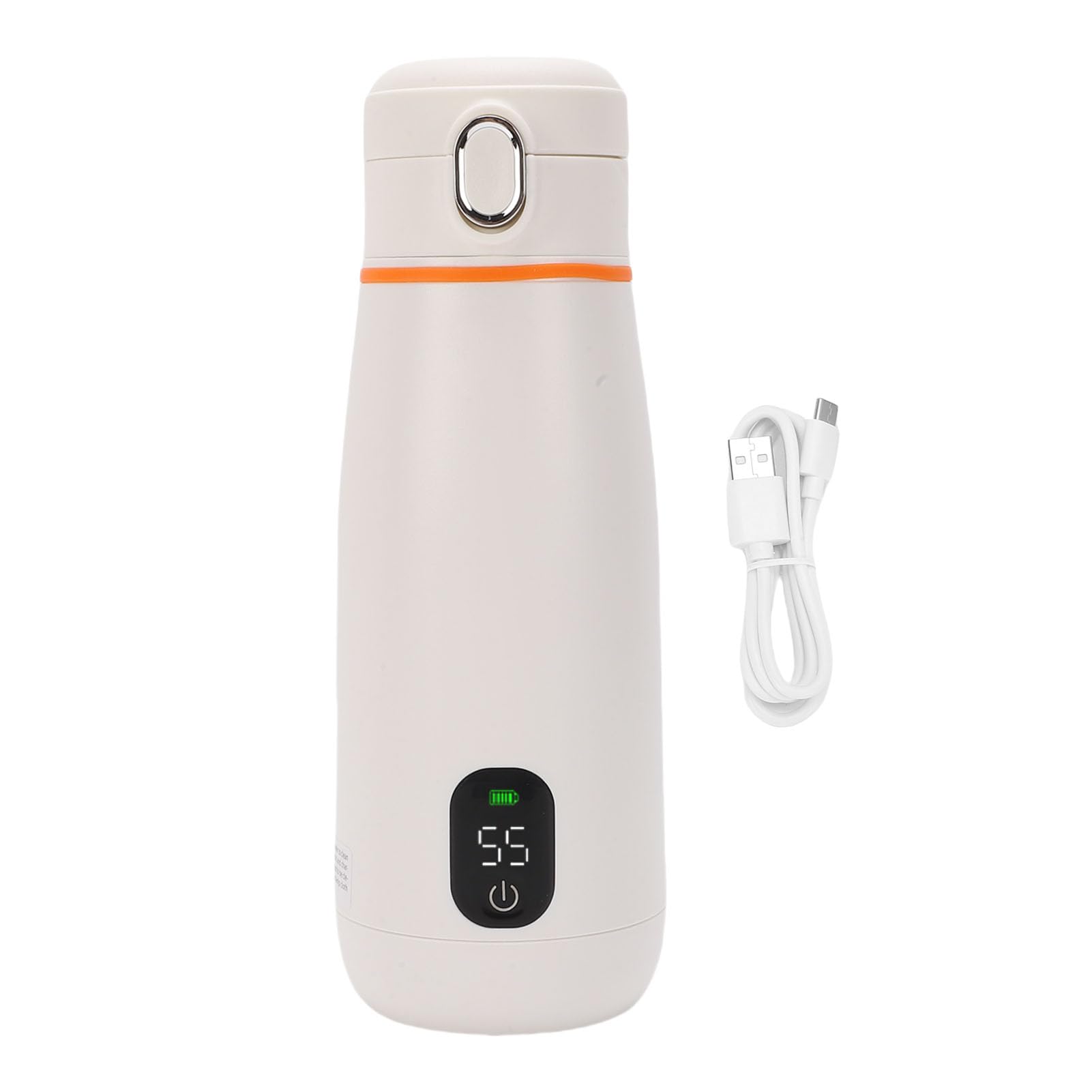 Chauffe Biberon Portable, 350ml Chauffe Biberon USB, Maintien au chaud (jusqu'à 24h), Tempérture Réglable 37°C a 55°C
