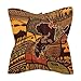 African Map Ethnic Pattern Neckerchief Silk-Like Square Scarf Fashion Bandana Headband Square Head Scarf for Women