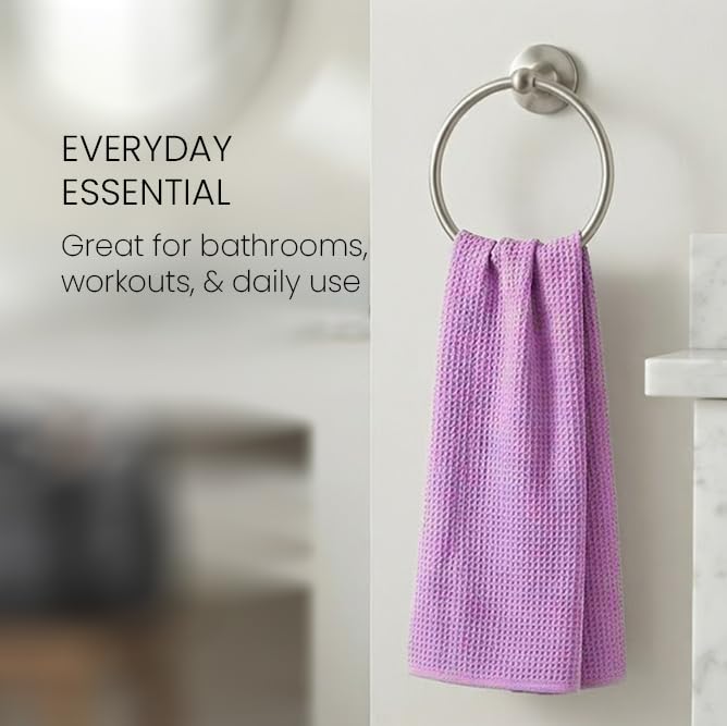 Image of it's maxam 2-Piece Microfiber Coral Fleece Bath Towel Set | Super Soft & Highly Absorbent Polyester Towels | Bath Towel (69 x 138 cm) + Hand Towel (35 x 75 cm) | Pastel Coral- Purple