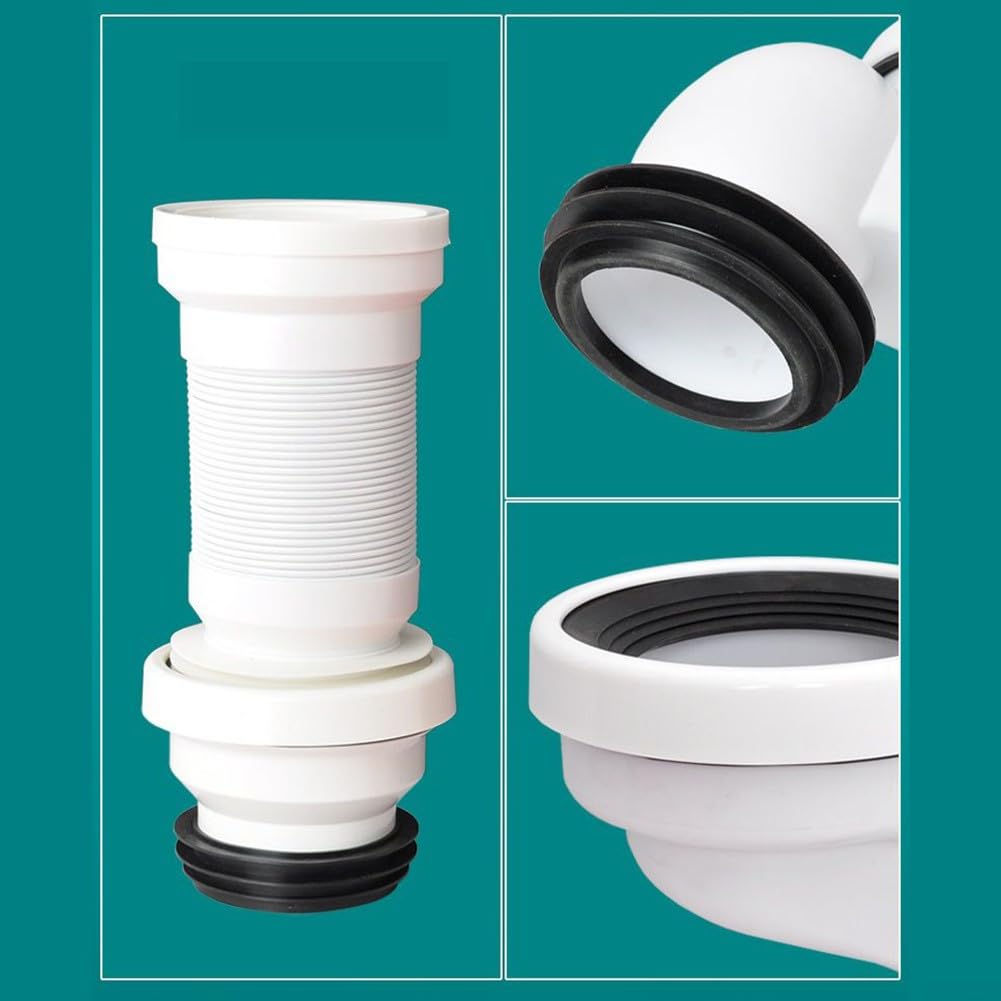 DAZZLEEX Buse de connexion de WC pour tuyau de toilette excentrique droit (décalage de 5 cm)