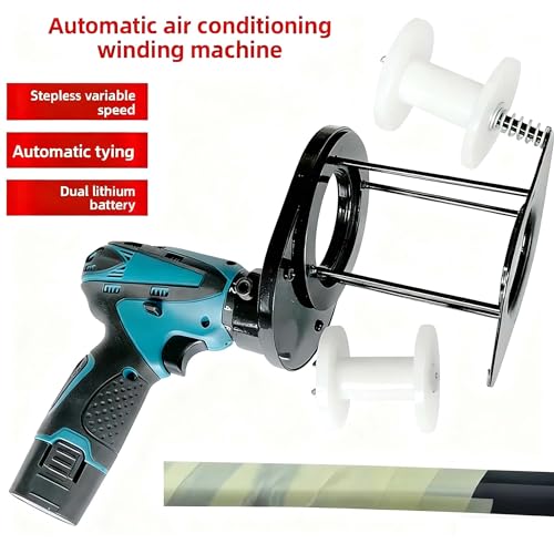 Máquina de bobinado de bobina, máquina de envoltura de cinta, batería de litio dual de 12 V con apertura de 70 mm para una estanqueidad ajustable y mango ergonómico para espirales y bobinas de motor