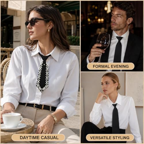 Image of Tucnoeu Bow Tie for Women - 2Pcs Women's Bow Ties,Pre-tied Adjustable Bowties