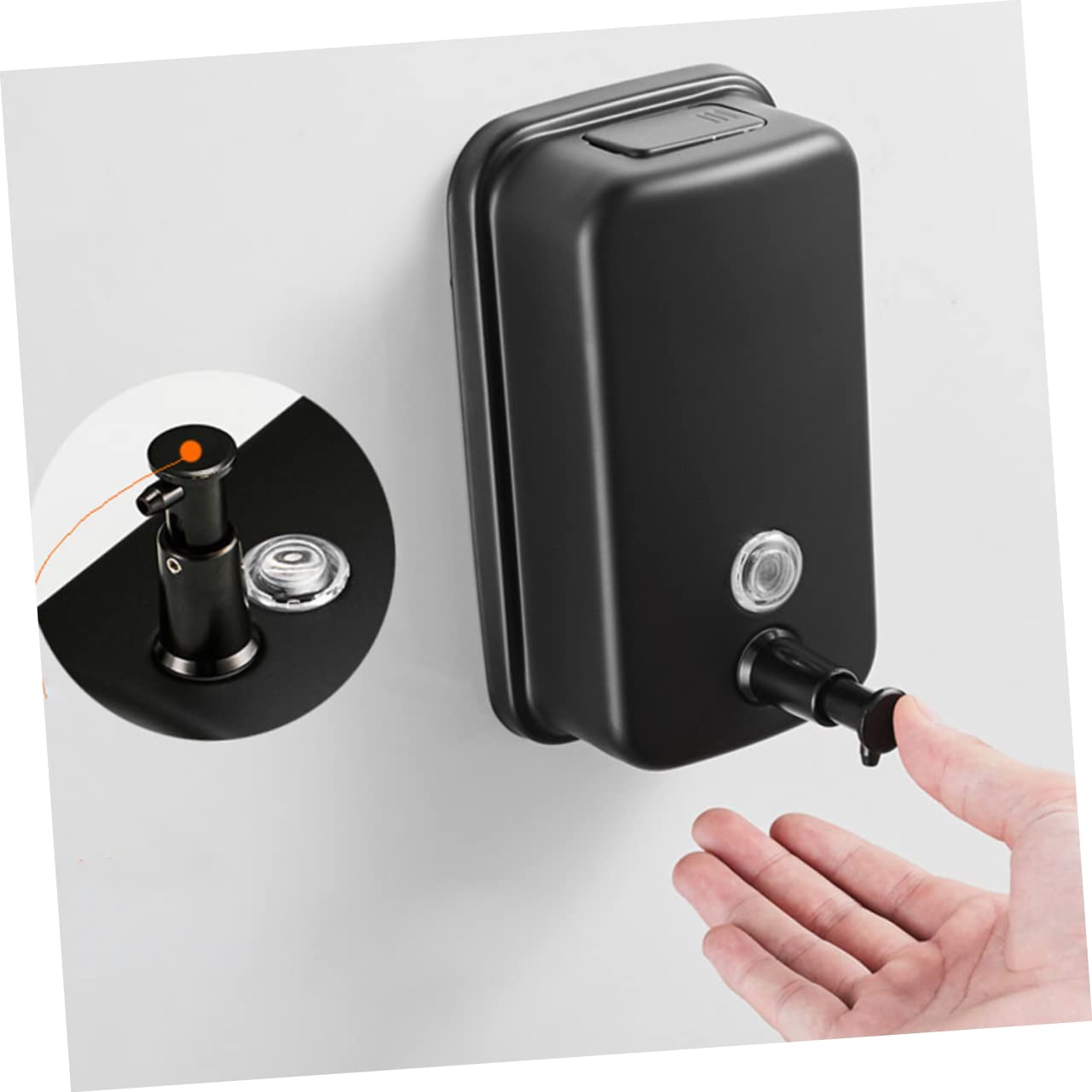 POPETPOP Dispenser Sapone Parete 800ml in Acciaio Inossidabile Nero per Shampoo e Crema per Uso Domestico e Pubblico