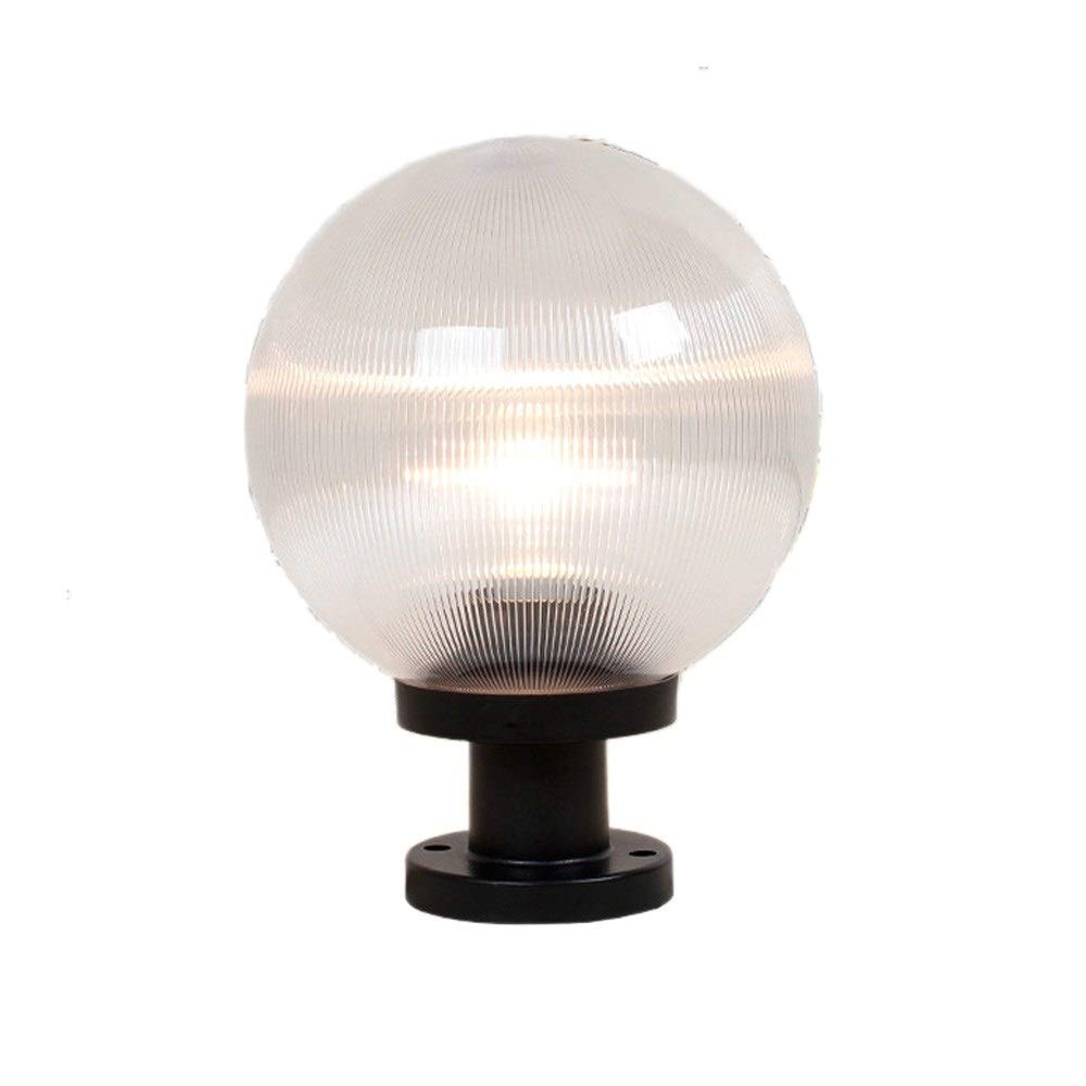 GTHTUHFD Creative Profession Waterproof Outdoor Driveway Bollard Lighting Ball Garden Lantern E27 Profession Edison Industrial Patio Pillar Post Light For Courtyard Community Park Dec,Clear-30 * 40cm