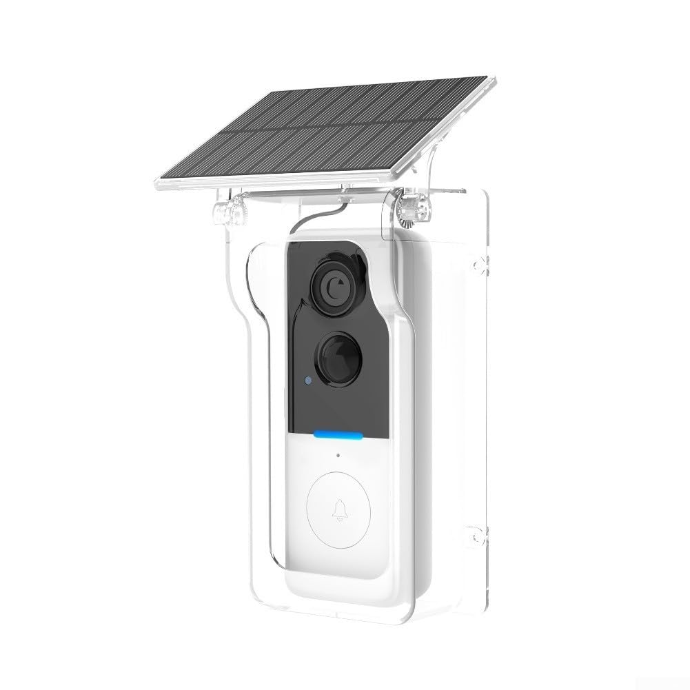 Video Türklingel Kamera für Tuya Wireless, 1080P Solarbetriebene Smart Türklingel mit Bewegungserkennung Zwei-Wege-Gegensprechanlage Vision Wasserdicht (Weiß)