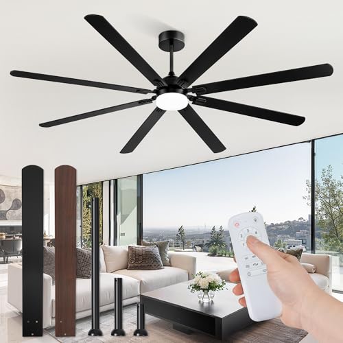 Image of Fanbulous 84 Inch Outdoor Ceiling Fans with Lights,Black