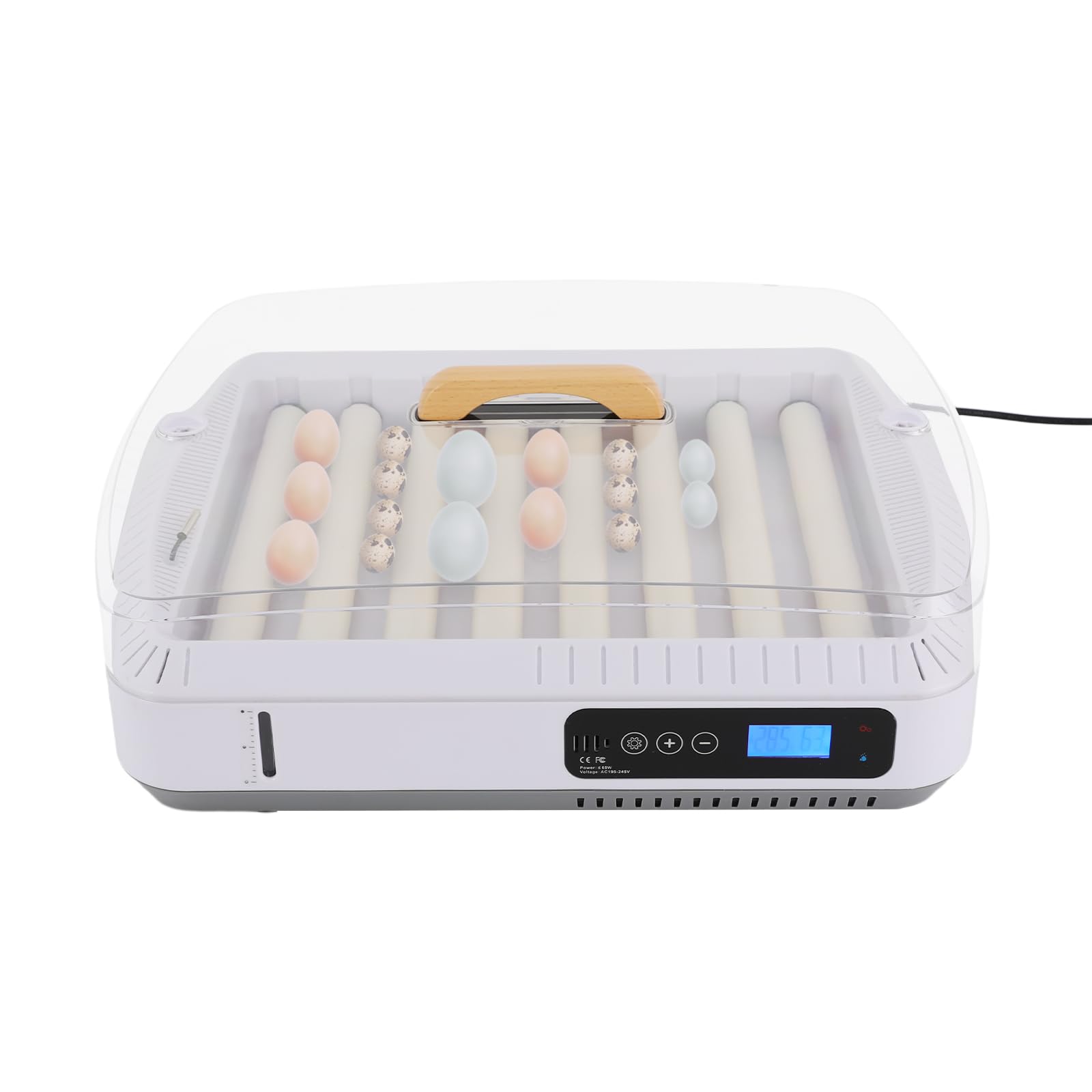 Incubadora de 35 huevos totalmente automática, incubadora con control de temperatura y pantalla de humedad, giro automático para pollos, patos, codornices