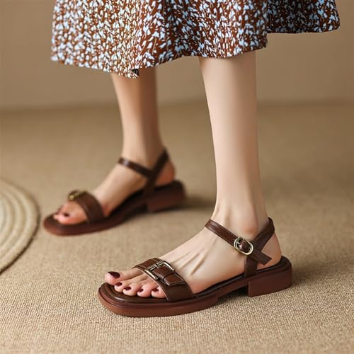Women's Open Toe Low Heeled Sandals Ankle Strap Chunky Block Heel Sandal Daily Work Party Shoes3