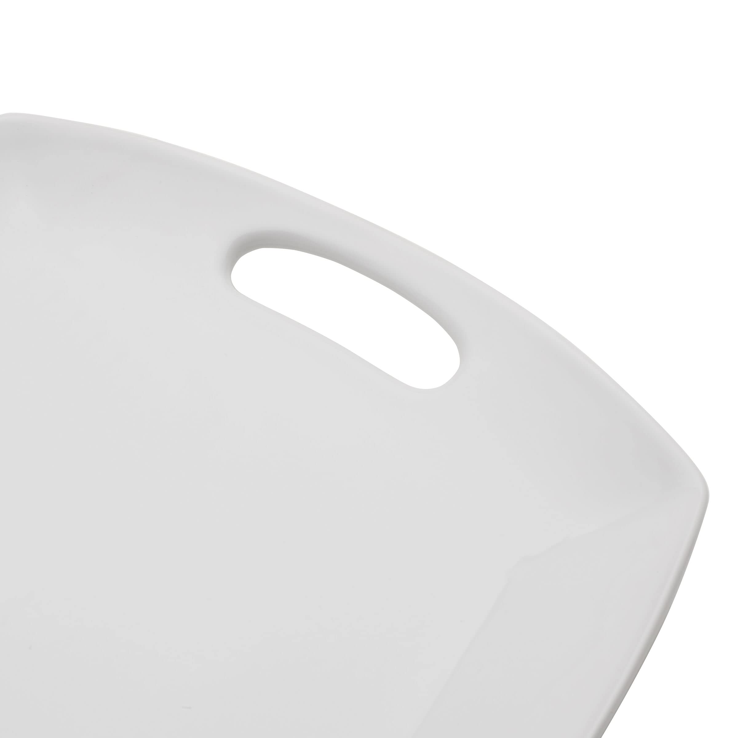 Everyday White Con Mango Plato para Servir, Porcelana, Blanco