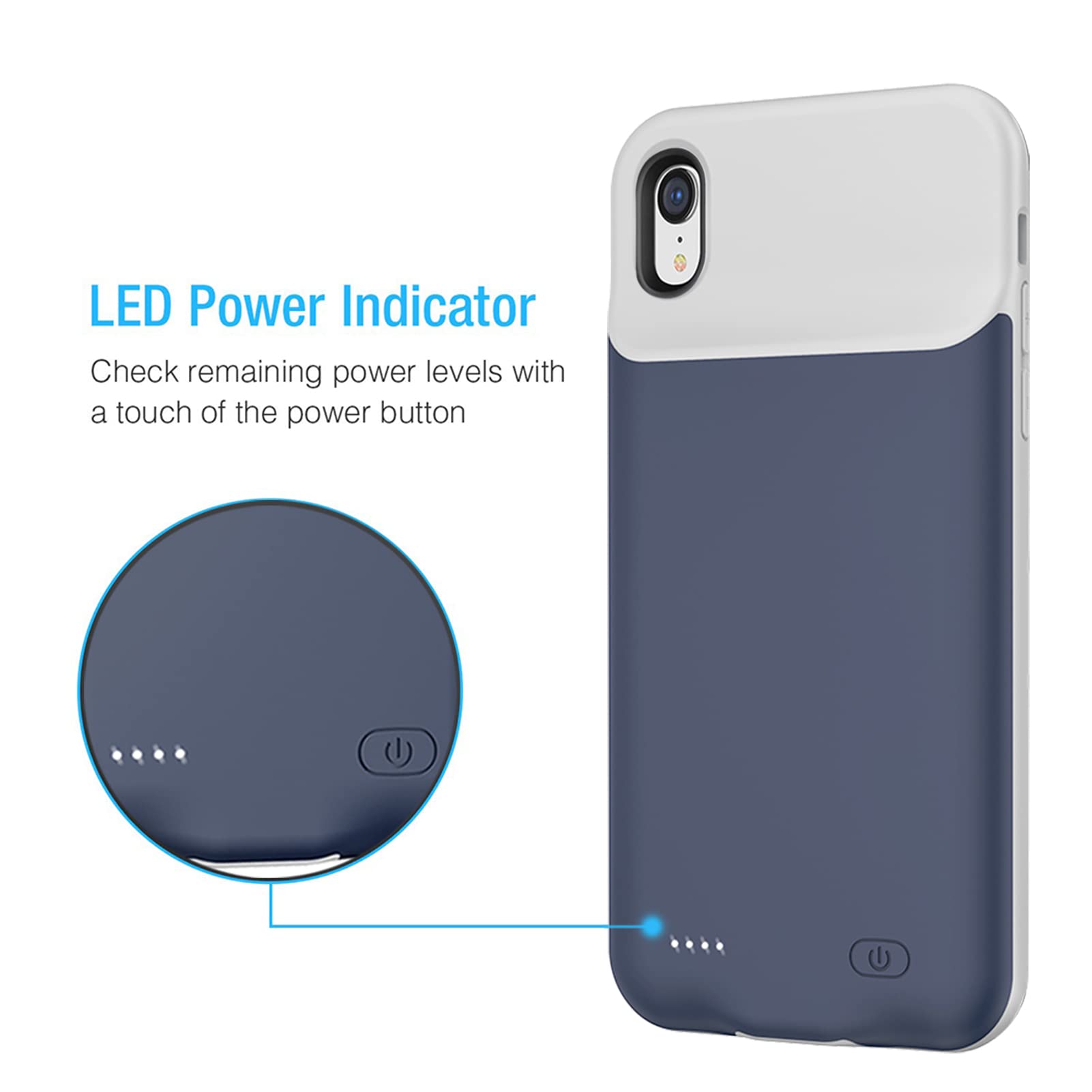 Battery Case for iPhone XR, Enhanced 7000mAh Ultra Thin Portable Protective Smart Charging Case Support Carplay Compatible with iPhone XR (6.1 inch) Rechargeable Extended Battery Charger Case (Black)