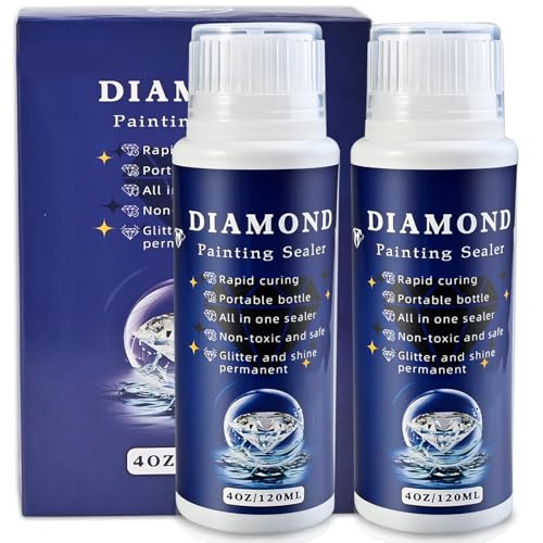 Cieex Diamond Art Sealer Glue for Shine & Hold with Sponge Head (2 Pack)