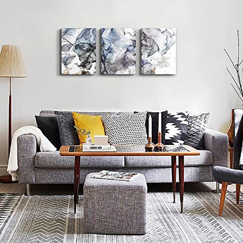 TTHYUEWS Canvas Art - 3 Piece Abstract Wall Art, 12x16 inches Each, Modern Home Decor, Kitchen, Bathroom, Living Room, Office Wall Decorations, Ink Paintings, Ready to Hang - Image 3