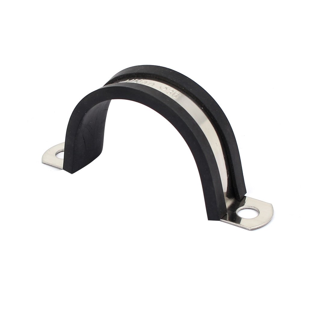 Aexit 36mm Dia Clamps EPDM Rubber Lined U Shaped Pipe Tube Wire Clamps Strap Clamps Clips 2pcs