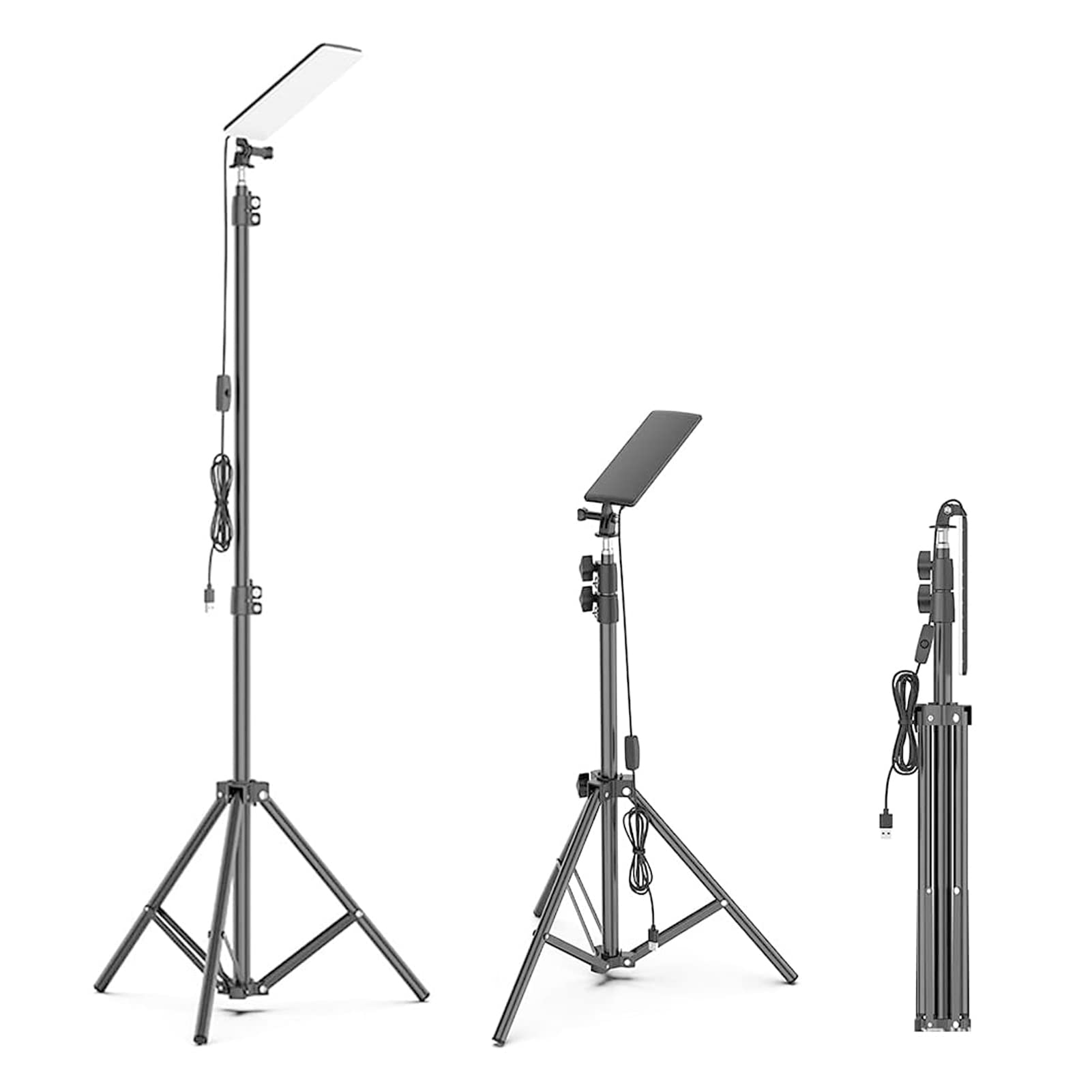 LED Camping Light with Stand，Portable Outdoor Lamp with Telescopic Tripod,USB Interface Powered.Work Lights for Camping Garden Fishing BBQ Emergency Car repair