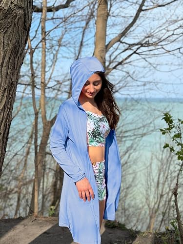 Protección solar SPF con la chaqueta larga con capucha Willit para mujer L 3