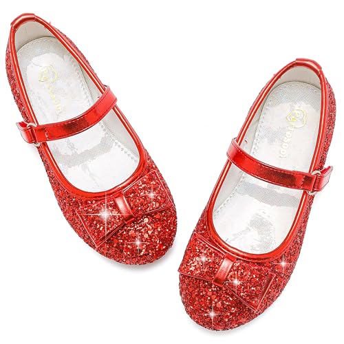 Toddler Girls Dress Shoes - Black Floral Mary Jane Flats for Girls - Water Resistant - All Seasons - Casual - Wedding, Dance, Daily Wear2