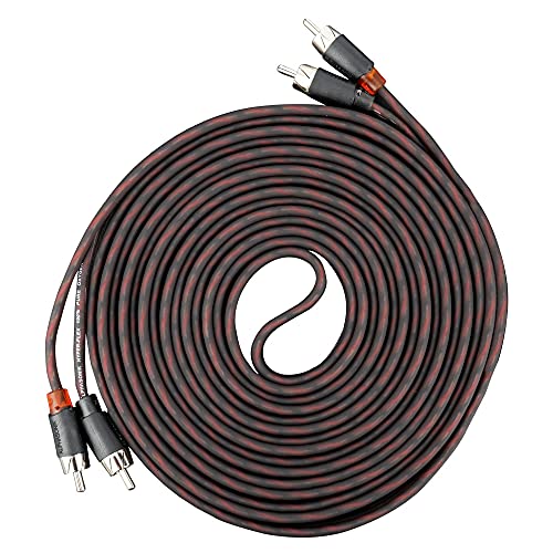 Alphasonik 15 Feet Premium 2 Channel Hyper-Flex RCA Interconnect Signal Patch Audio Cable with X-Radial Twist Wire Technology 100% Oxygen Free Copper Element Certified Multiple Applications FLEX-R15