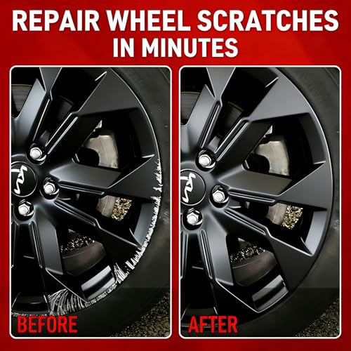 Image of Wheel Scratch Repair Kit, Matte Black Rim Paint Pen for Curb Rash