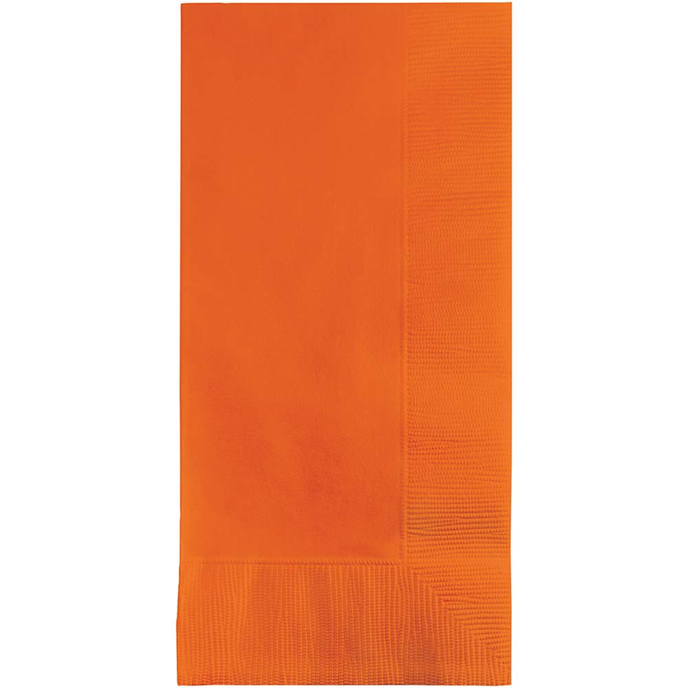 Creative Converting Touch of Color 2-Ply 50 Count Paper Dinner Napkins, Sun-Kissed Orange (67191B)