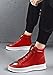 Hhhchpm Men Fashion Sneakers for Men High Top Lace-up Shiny Shoes for Motorcycle, Metallic Decorative Design High Top Sneakers (red,8)