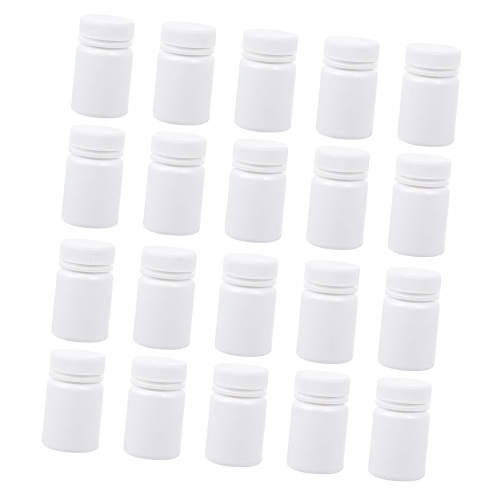 Uonlytech Bottiglie per Capsule 50ml 30 Pezzi in Polietilene Bianco Chiusura Ermetica Antipolvere Contenitori Multifunzione per Uso Quotidiano e Laboratorio