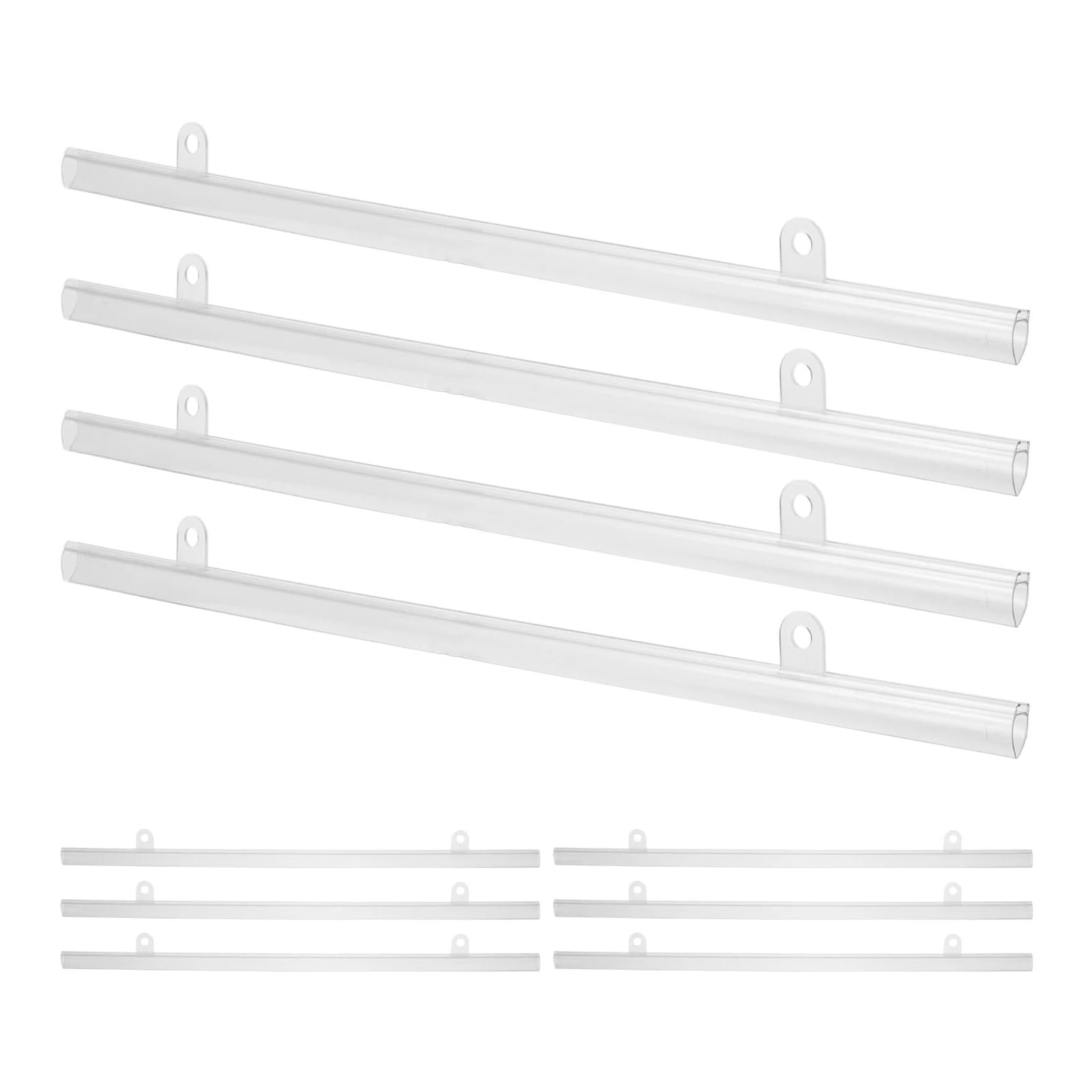 PVC Poster Hanger Rails 10Pcs PVC Hanging Strip Waterproof Mall Supermarket Display Mount Rail Poster Frame Scroll Support Hanger Chain Hook Advertising