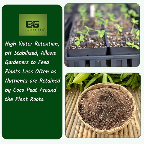 Image of Elamgreen Coco peat for Plants Organic Potting Mix with Perlite for Gardening Mixed | Coco Perlite for Home Garden with Added Fertilizer (5kg)