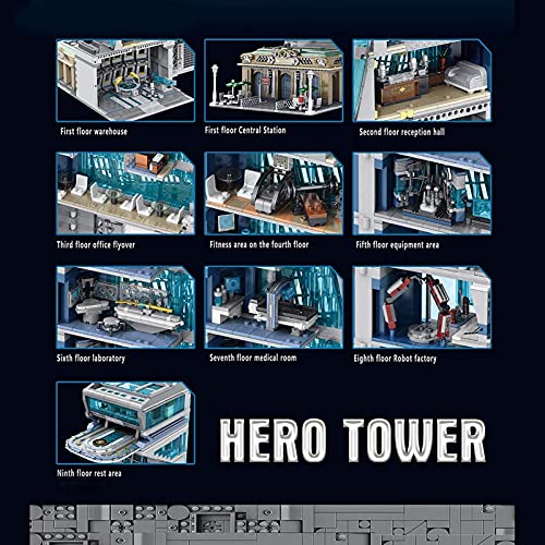 sookin Modular Haus Bausteine, 5883 Teilen Hero Tower Architektur Bausteine Bausatz Custom Bausteine Bauset Architektur… – Bild 3