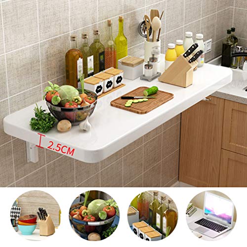 Tavolo da pranzo pieghevole da parete e scrivania da studio Cact, banco da lavoro sospeso salvaspazio per piccoli appartamenti, include accessori (61 x 30,5 cm)