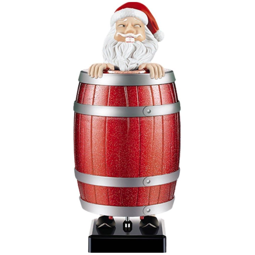 Hrippy Santa Claus Funny Cigarette Dispenser, Cigarette Holder Box, Wooden Barrel Cigarette Case Figurines Statue For Christmas Home Decor
