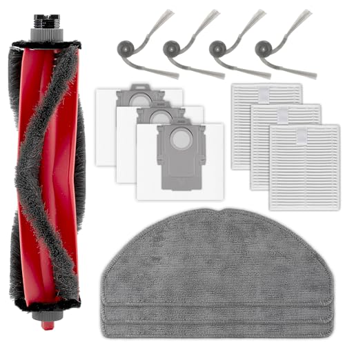 Image of (14 Pack) Q7 M5+ Replacement Parts Compatible with Roborock Q7 L5+ Robot Vacuum Cleaner, 1 Roller Brush, 4 Side Brushes, 3 HEPA Filters, 3 Dust Bags, 3 Mop Pads, Accessories Kit