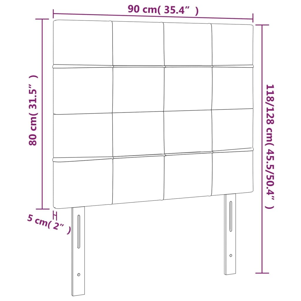 vidaXL Kopfteil Polsterkopfteil Bettkopfteil Bettgestell für Bett Betthaupt Bettrahmen Schlafzimmer Bettzubehör Schwarz 90x5x118/128 cm Samt