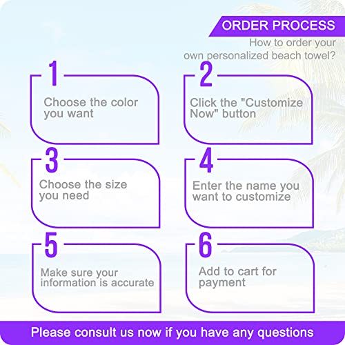 Ceosande Personalized Beach Towel Custom Beach Towels With Names Text Design Customize Lightweight Towel Pool Swim Travel Gift For Men Women Kids (Name-6) #TOP1