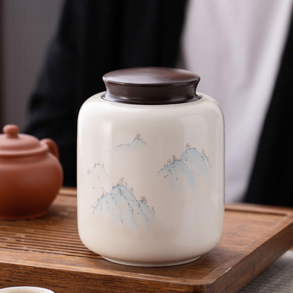 ティー缶 陶器製ティー缶 空き缶 目覚めのティー缶 蓋付き 密封缶 家庭
