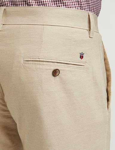 Image of Louis Philippe Men's Slim Fit Solid Cotton Blend Casual Trousers