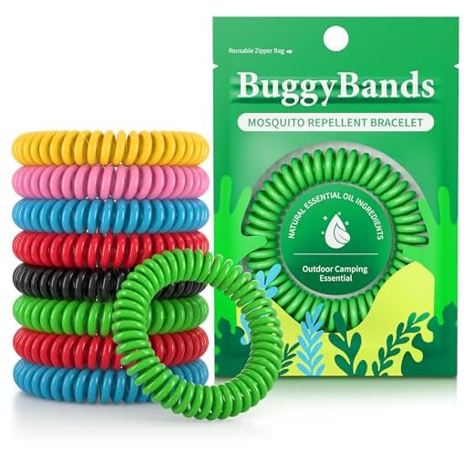 BuggyBands Mosquito Bracelets, 48 Pack Individually Wrapped, DEET Free, Natural and Waterproof Band