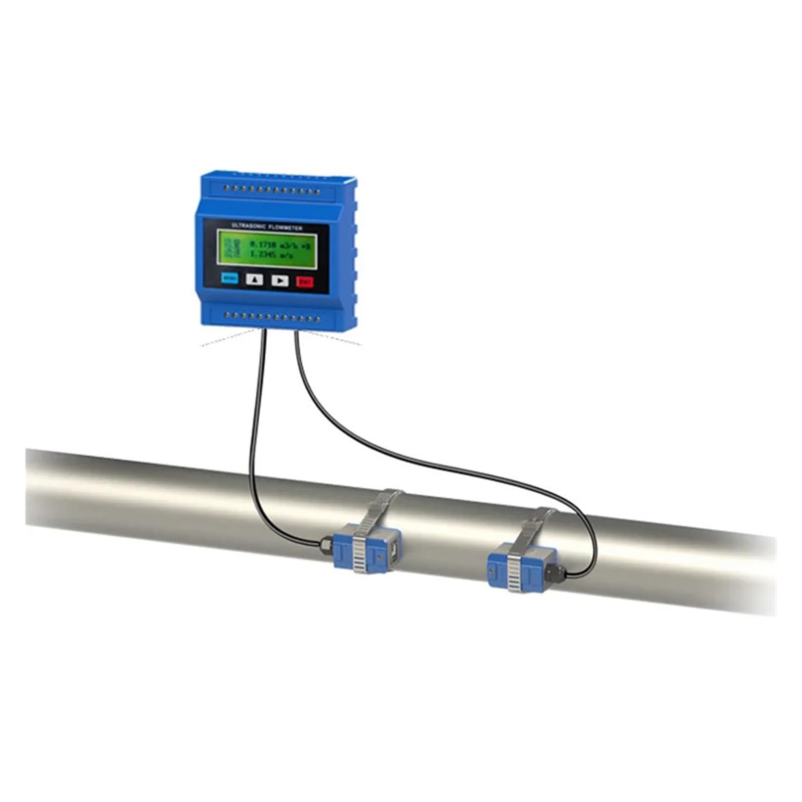 TUF-2000M Ultraschall-Flüssigkeitsdurchflussmesser mit LCD-Display TS-2 TM-1 TL-1 Wandlersensor for Kupfer-/PVC-Rohr DN15 ~ DN6000 Hohe Empfindlichkeit, geringe Latenz(Host Plus TL-1)