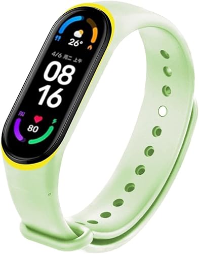 KangPlus Correa compatible con Xiaomi Mi Band 6 5 4 3, pulsera de repuesto de silicona con luz nocturna, cómoda, deportiva, suave, transpirable,